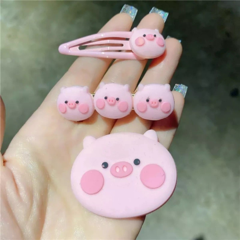 Miry Pink Cerdito Pinza Pelo Pig Set De 3 Cabello