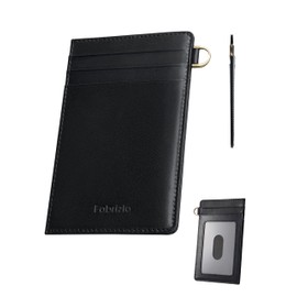Fabrizio Pass Case, Commuter Holder, Card Case, Card Insert, Men's, Italian Leather, Slim, Genuine Leather, Card Insert, IC Card Case, Card Holder, License Case, Black