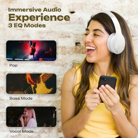 PowerLocus Bluetooth Headphones, Bluetooth Headphones Over Ear, Wireless Headphones with Microphone, 3 EQ Modes, 60Hrs Playtime, Foldable Headphones, Fabric Headband, Hi-Fi Stereo for Work/Travel/PC