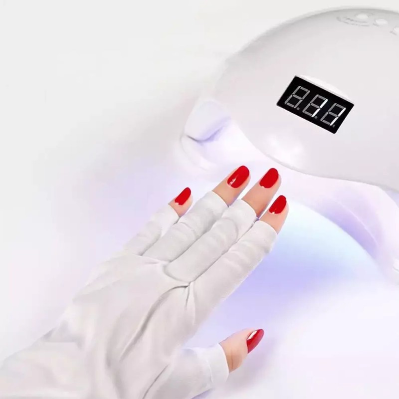 UV 네일 장갑 젤네일 건조 손 피부 보호 [블랙] UV