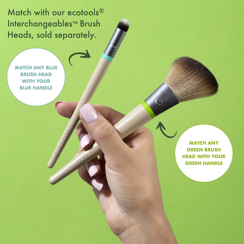 Ecotools Flat Foundation Interchangeables Makeup Brush for Flawless Liquid and