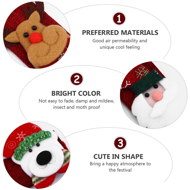 VICASKY 4pcs Christmas Refrigerator Handle Easy to Use Hook and