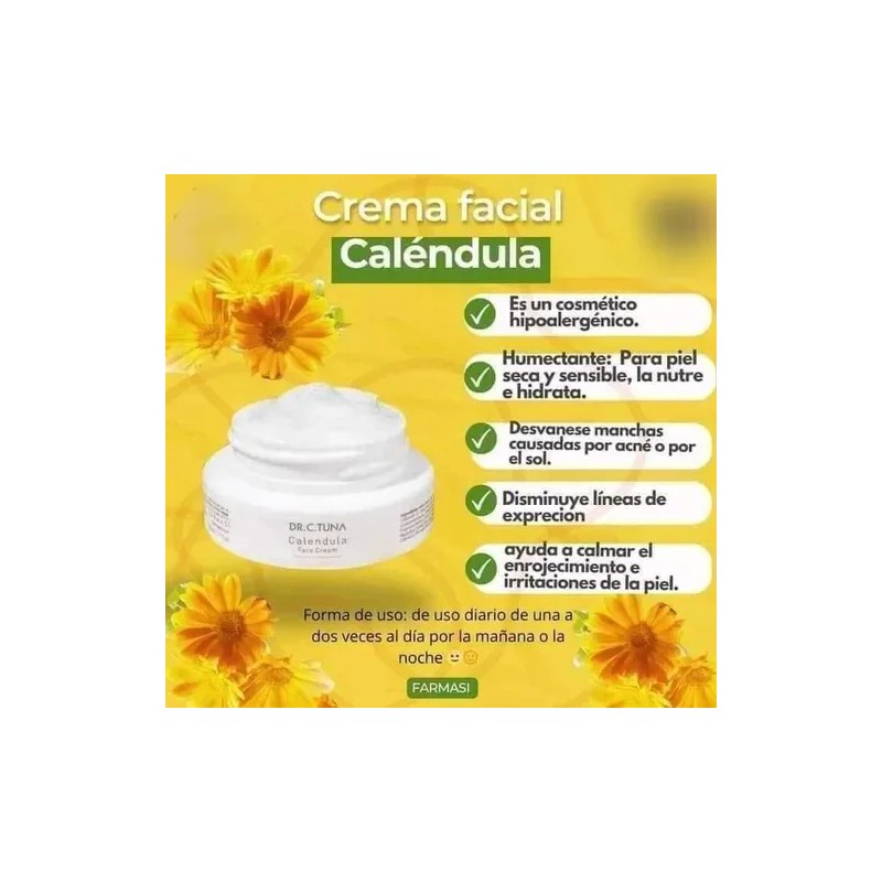 Set Pzas Calendula Crema Facial Tonico Jabón