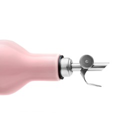 Rosebud Bottle Co. Dispensador de aceite de oliva de cerámica rosa para cocina, dispensador de jarabe de café, aceite y vinagre, jarra de aceite de oliva, vertedor con peso, almacenamiento seguro de