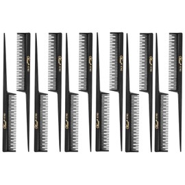 Barber Beauty Hair Krest 4740 8" Rattail Teaser Comb (12 Pack)12 x SB-K4740-BLK