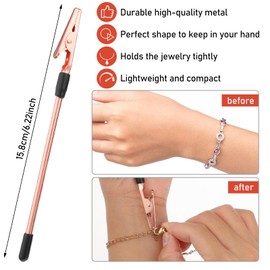 Mabor 3Pcs Bracelet Helper Tool Necklace Bracelet Jewelry Clasp Helper Clips for Joints Bracelet Fastener Helper Bracelet Assistant Tool for Women