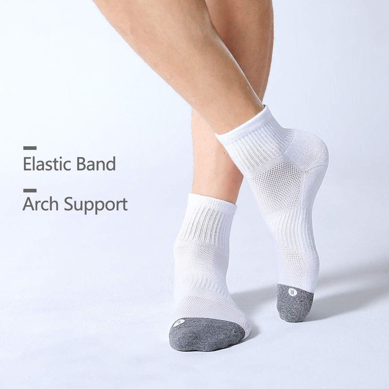 FITRELL 6 Pack Men's Athletic Ankle Socks Cushioned Sports Running