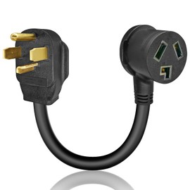 M1A2 3 Prong to 4 Prong Dryer Plug Adapter, 3-Prong Old Dryer to 4-Prong New Dryer Receptacle Easy Plug-in Sturdy Thick Three-Prong Wall 30A 125/250V, STW 10AWG