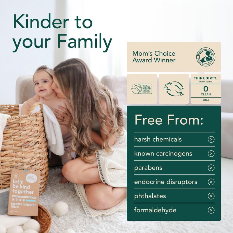 Kind Laundry Detergent Sheets Stain-Fighting Enzymes - Plant Powered Eco-Friendly