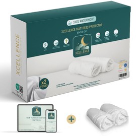 Mattress Protector 60 x 120 cm Waterproof Quiet Breathable 100% Bamboo Height 15 cm Natural Anti Dust Mite and Bacteria - Fitted Sheet Shape