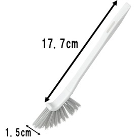 Mameita Mini Cleaning Brush, 2-Piece Set, White, Japanese-Made, Long Brush for Sash and Baseboard Cleaning, Dimensions: 4.5 cm (Width) x 1.5 cm (Depth) x 17.7 cm (Height), LB-327