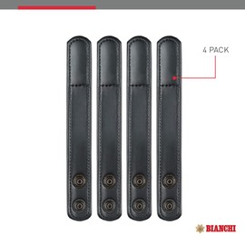 Bianchi AccuMold Elite 4-Pack 7906 Chrome Snap Belt Keepers (Plain Black) (1017262)