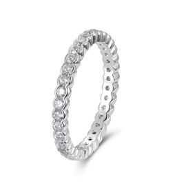 Moissanite Lab Diamond Eternity Rings for Women 925 Sterling Silver Simple Infinity Ring Size 5.5