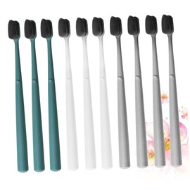LALAFINA 10pcs Nylon Toothbrushes Soft Bristle Teeth Cleaning Portable Single Tube Design Ergonomic Grip Random for Convenient Travel and Daily Use