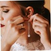 Beavorty 2Pairs Elegant Threader Earrings for Women of Droplet Tassel