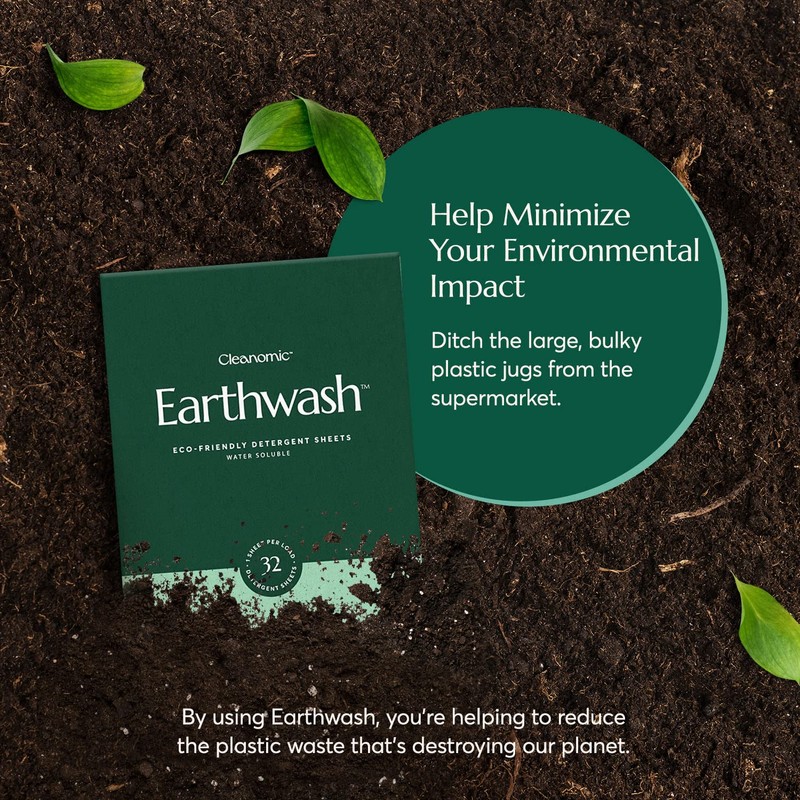 earthwash Laundry Sheets, Scent-Free (32 Loads), The Perfect Plastic Free