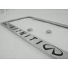 Fit Infiniti Polished Stainless Steel License Plate Frame w/Caps