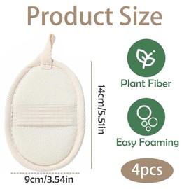 4 Pack Body Scrub & Exfoliating Loofah Sponge – Gentle Dove Body Scrub Replacement, Natural Exfoliator for Smooth Skin, Reusable & Eco-Friendly