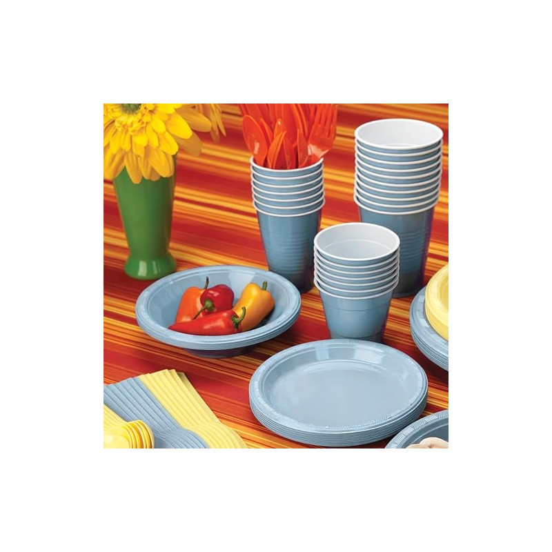 Light Blue Solid Color Plastic Party Cup (12 Oz.) 20