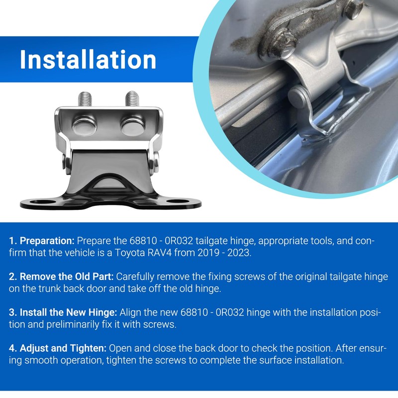 Trunk Back Door Tailgate Hinge Fits for 2019-2023 Toyota Rav4