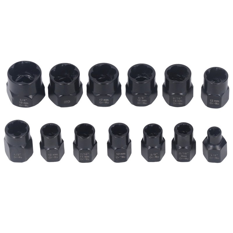 13Pcs Bolt Nut Remover Professional Bolt Nut Extractor Socket Set