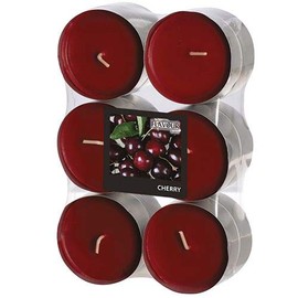 Gala "Flavour by Gala" Maxi Scented Lights Diameter 58 mm, 24 mm Bordeaux Cherry 96926 Scented Candles Maxi Tea Lights Scented Tea Lights Pack of 12