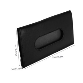 Parliky Car Visor Tissue Holder PU Tissue Dispenser for Backseat Sun Visor Elegant Napkin Case for Vehicles Stylish Black Design Enhances Car Interior