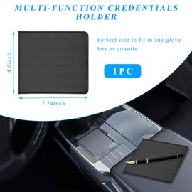 Kewucn Car Registration Insurance Holder, 10.55''×4.8'' Essential Auto Card Glove Box Organizer with Closure, Vehicle Interior Accessories Perfect for Most Car, Truck, SUV (Black)