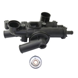 KarParts360 For Jeep Compass/Patriot 2007-2017 Thermostat Housing | Plastic | 203 Degrees F Opening Temperature | 4 Cylinders | Replacement For 06508355AA, 4884571AB