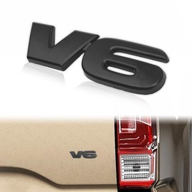 Universal v6 Decal Blackout Emblem Sticker, 3D Raised ABS Badge Strong Adhesive, Logo Side Fender Trunk Badge for SUV Truck Pickup Model