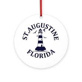 CafePress Summer St. Augustine Florida Round 4" MDF Holiday Ornament