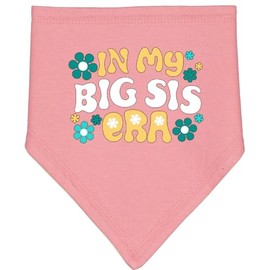 inktastic in My Big Sis Era Retro with Flowers Baby Bandana Bib Mauve and Natural 43dd5