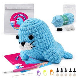 Crochet Kit for Beginners, Sea Lion Crochet Kit, Crochet Starter Kit with Step by Step Video Tutorials, Birthday, Holiday Gift for Kids and Adults