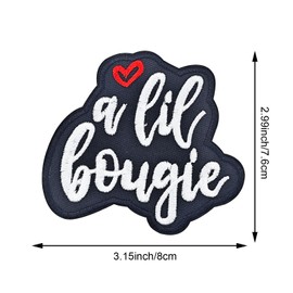 20PCS A Lil' Bougie Iron on Patches, Classic Black White Embroidered Jean Patches Punk Funny Embroidered Badge Iron for Clothes Bags Hats T-Shirts Jeans Jackets DIY Accessory