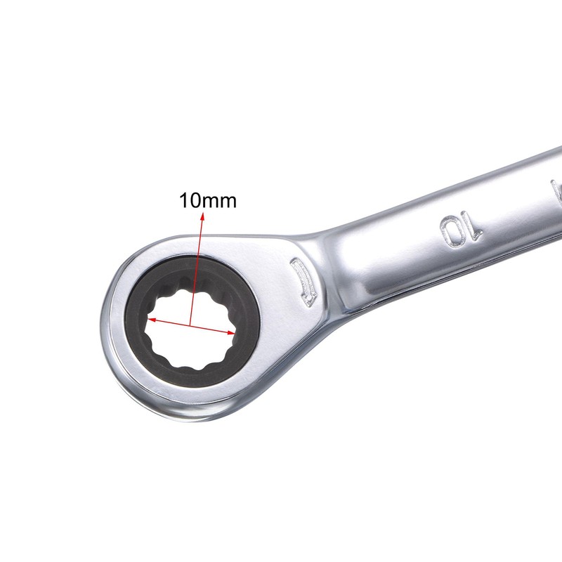 sourcing map Double Box End Ratcheting Wrench (8mm x 10mm)