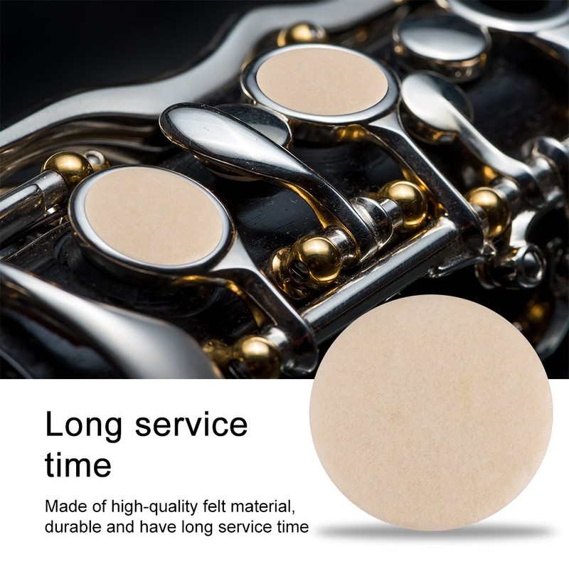 Clarinet Mouthpiece Patches Pads Cushion Beige Pack of 17