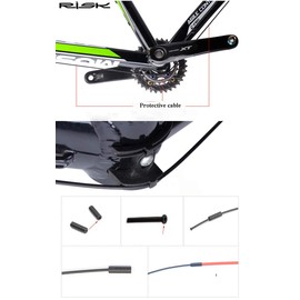 Risk Bicycle Cable Set with Housing - Universal Bike Brake & Shifter Replacement Cable - Protective Inner Line - Red - for Mountain Road Bike - 5mm Inside Diameter, Stainless Steel