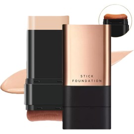 2 In 1 Anti Wrinkle Foundation Stick, Korea Flawless Eraser Foundation Stick- Hydrating Lightweight, Double Head Foundation Make Up Stick with Brush,Multi-Use Face Makeup Contour Stick(Natural, 1PC)