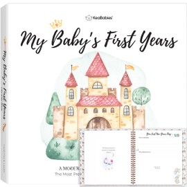 First 5 Years Baby Memory Book Girl, Boy - 90 Pages Hardcover First Year Milestone Keepsake Book, Newborn Scrapbook for New Parents, Minimalist Photo Album Journal,Gift for Baby Shower(Fairytale Land)