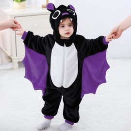 Dcohmch Toddler Baby Bat Costume Cute Hooded Jumpsuit Wings Attached Zipper Snowsuit Infant Boy Girl Warm Winter Clothes