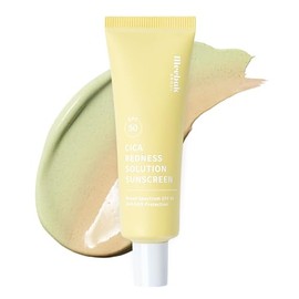 Meebak Cica Redness Color Correcting SPF 50 - Green to Beige CC Cream with Niacinamide and Centella - Neutralizes Redness for Fair-to-Medium Skin Tones - Korean Skincare