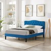 VECELO Full Size Bed Frame Upholstered Platform with Tufted Adjustable