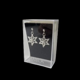 HASLA Norway 925 Sterling Silver Filigree Snowflake Dangle Drop Earrings New