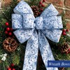 woric Blue Floral Wired Ribbon 2.5 Inch x 15 Yards