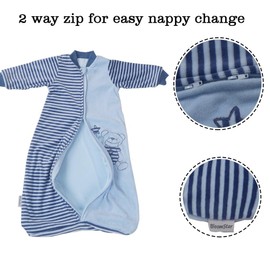 BLOOMSTAR Baby Wearable Blanket with Sleeves,Baby Sleep Sacks Long Sleeve Toddler Baby Sleeping Bag for Kids 2 Way Zipper Velvet Cotton Warm Soft 2.0 TOG All Season