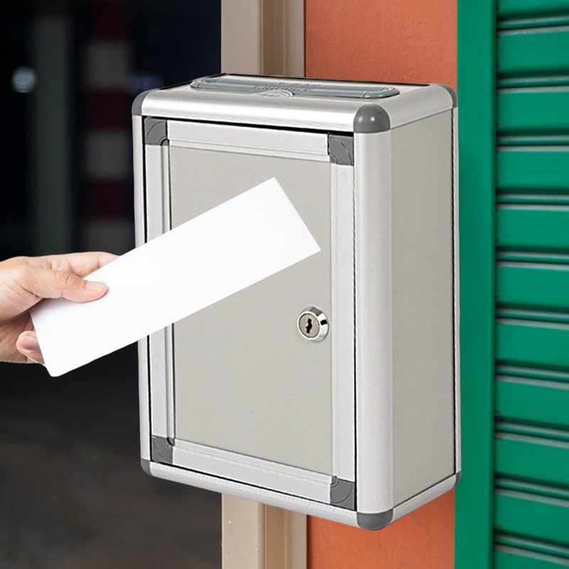 yuksok Small Suggestion Box with Lock Organizer Letter Box Multipurpose