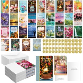 Motiskyy 100 Pack Religious All Occasion Cards, Assortment with Scripture Greeting Christian Inspirational Prayer Blessing Cards with Envelopes Stickers for Christmas Birthday Thinking of You
