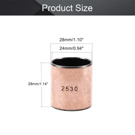 Othmro 6 Pcs Sleeve Bearing 25mm Bore x 28mm OD x 30mm Length Plain Bearings Wound Oilless Bushings