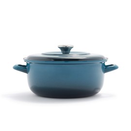 Merten & Storck German Enameled Iron 1873 Aegean Teal Dutch Oven, 5.3QT