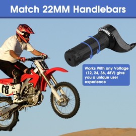 KIMISS Motorcycle Accelerator, Universal Electric Scooter Speed Throttle Grip with 3 Wires 12, 24, 36, 48V